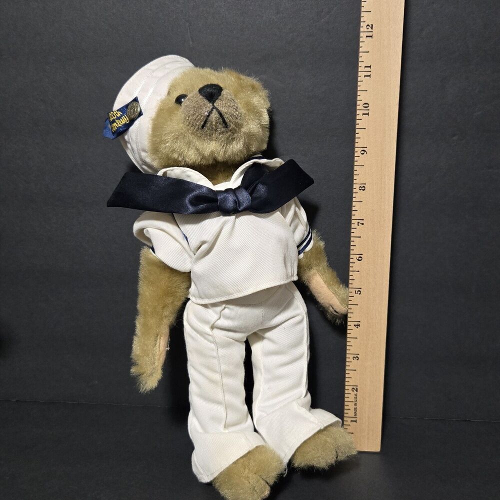 Casey Brass Button Bears 1940’s 20th Century Collectibles 1999 Navy Sailor Bear - Picture 8 of 10